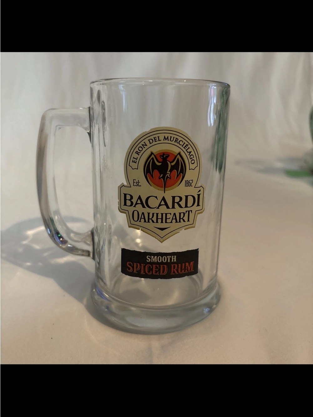 Libbey Bicardi Oakheart Smooth Spiced Rum 12oz. Handled Heavy  Glass Mug